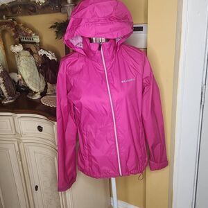Columbia Switchback III nylon pink raincoat women's size S